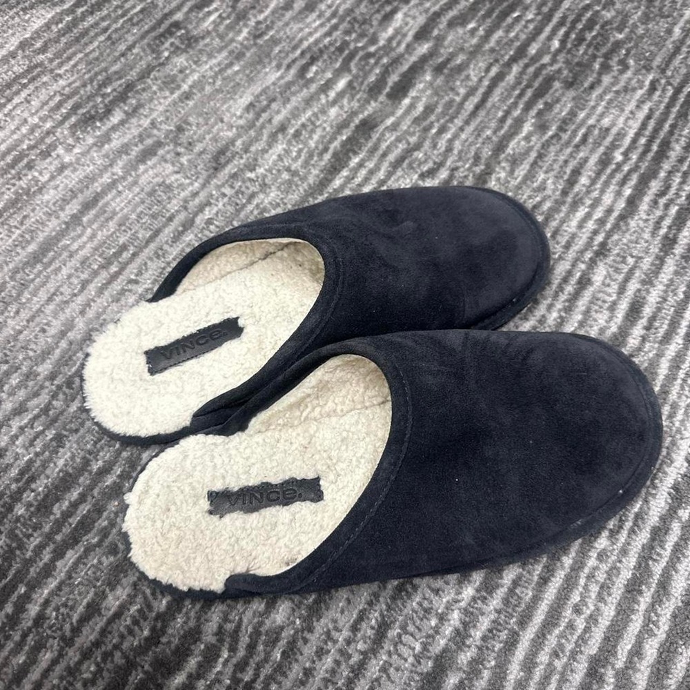 black suede slippers